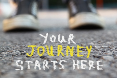 What Does Success Look Like to You? 8 image with selective focus over asphalt road and person with handwritten text - your journey starts here.