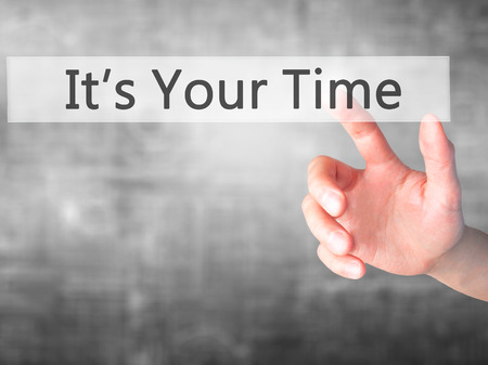 Three Factors for Better Communication in Mentoring 7 A hand pressing a button that says it's your time on blurred background.
