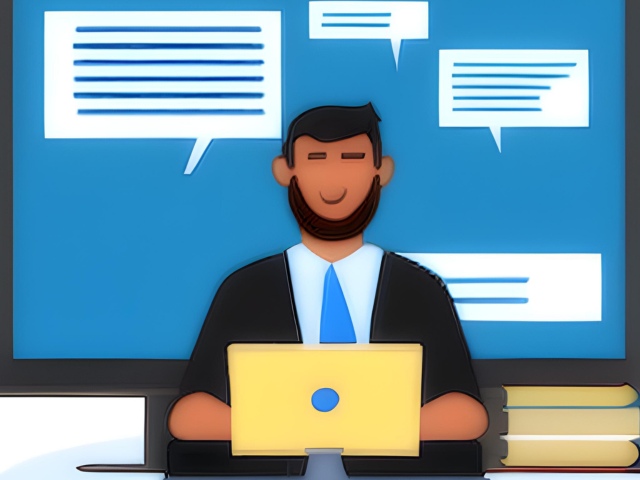 Benefits of Job Shadowing: Why Observational Learning Is the Key to Career Advancement 5 AI image of a man working at a computer taking messages during a job shadow program.