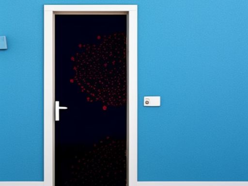 Hybrid Workplace: Is Hybrid Remote the Future of Work? 9 Image of an office door open with a giant germ hiding behind it to emphasize the value of remote and hybrid workplace.