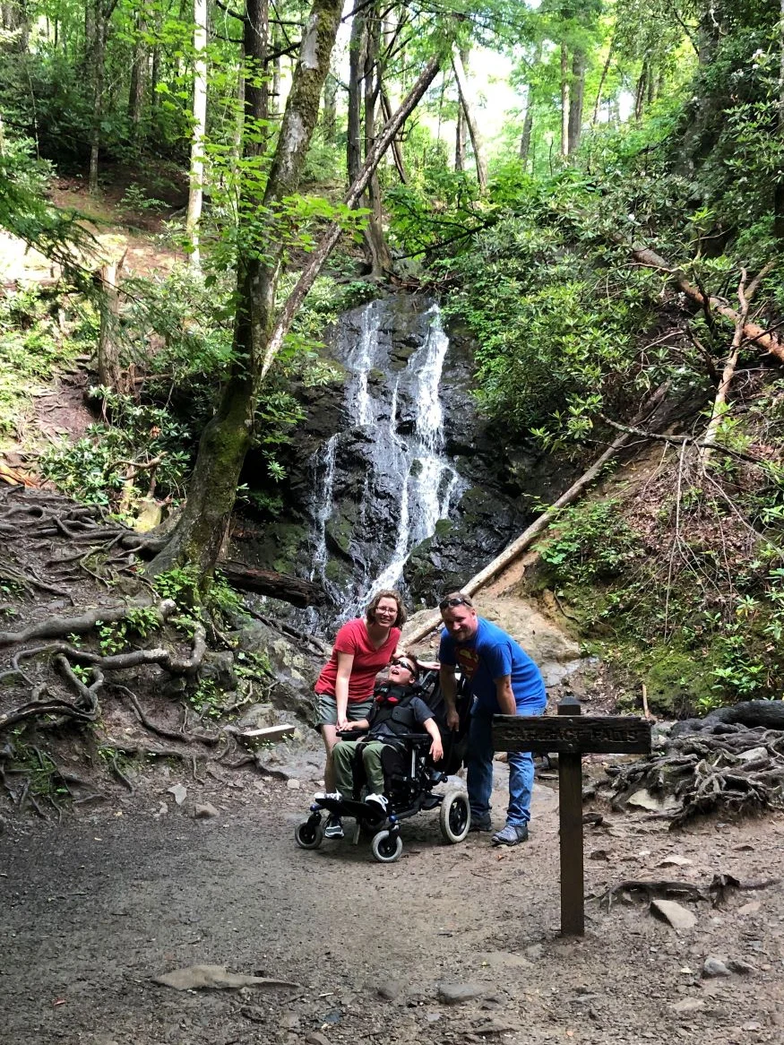 Lessons Learned Through Failure 4 Family picture at waterfall in Gatlinburg, Tennessee.