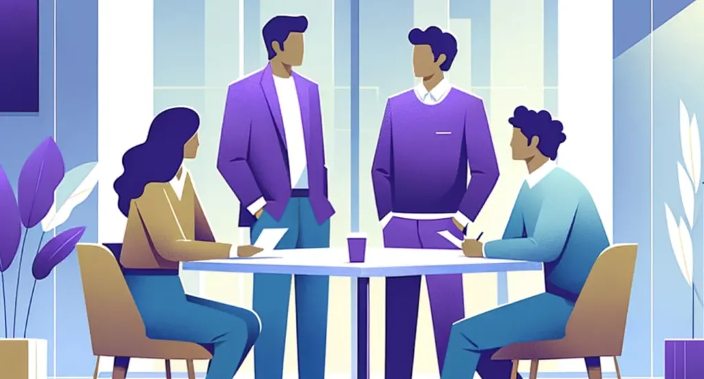 ERG Management Software 18 Illustration of employees chatting