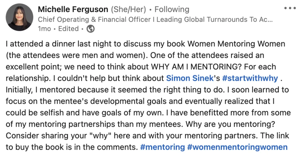 Women Mentoring Women Is More Important Than Ever. Here's Why 6 Michelle Ferguson on women mentoring women.